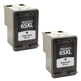 WOC Remanufactured Ink Cartridge Replacement for HP 65 / 65XL (N9K02AN / N9K04AN) (Jumbo: 60% Higher Yield) (2-Pack: 2X Black) for Use in AMP 100 Series/DeskJet 2600/3700 Series/Envy 5000 Series