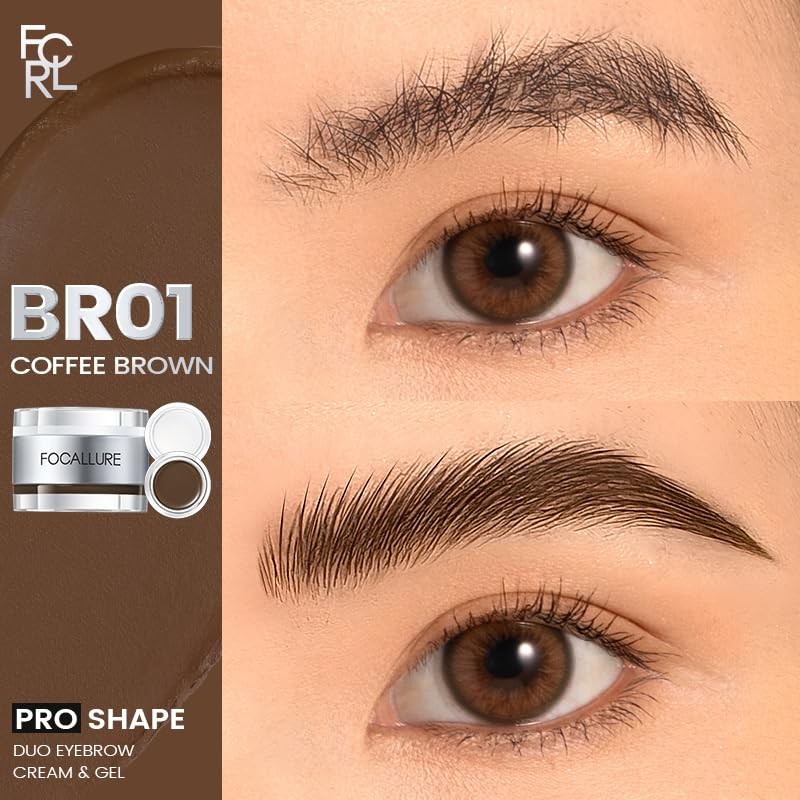 Eyebrow Pomade, Waterproof 16HR, Vegan (BR01 Coffee Brown)