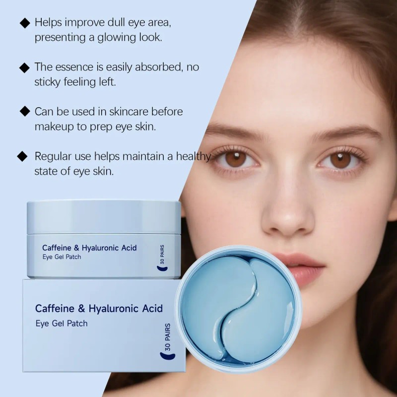 Parches De Gel Para Ojos Con Cafeína Y Ácido Hial