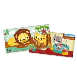 Clementoni Sapientino Parents and Puppies, Educational Toy Children 2 Years - Flashcard Animal Game for the Future, Made in Italy, Multi-Colour, 16376