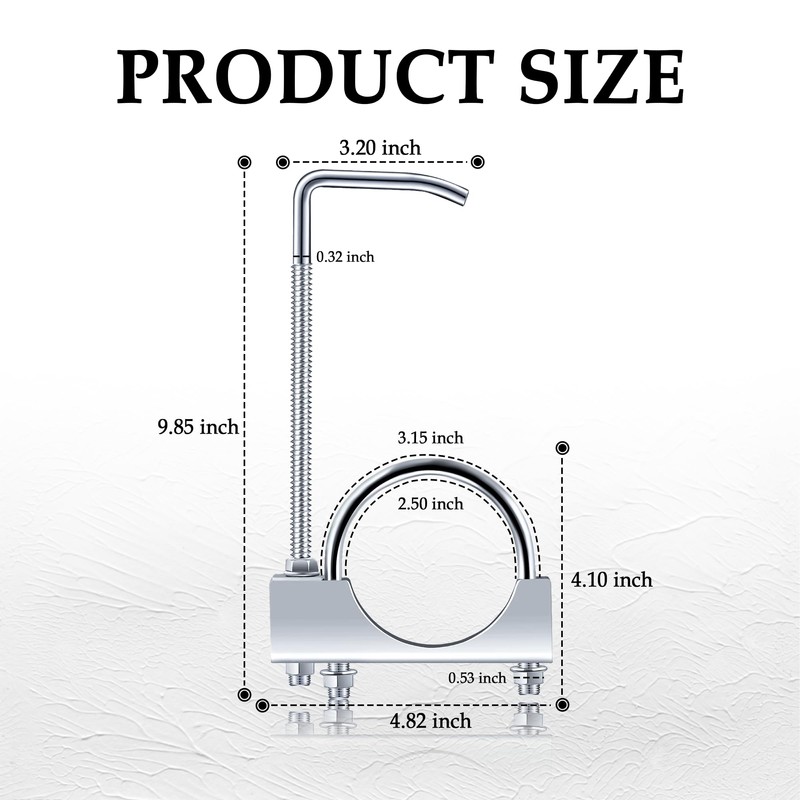 2.5 inch Exhaust Clamp with Hanger,Heavy Duty Exhaust Hanger with