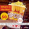 Leakproof, Super Durable 32oz Disposable Popcorn Bucket Tubs 50 Pack.