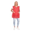 Chasuble Tunic Throw Apron Dederon Nylon Nostalgia Ruffle Dots, Red