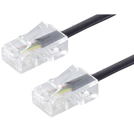 1aTTack.de 1x 3,0m - Telefon-Kabel 8/4 RJ45 (8P4C) Westernstecker auf 8/4 RJ45 (8P4C) Flach für Telefone Telefonanlagen Router Modems