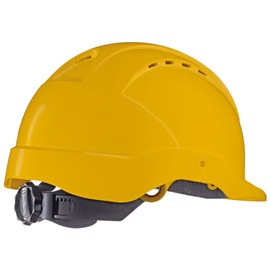 Tector Industrial Safety Helmet According to EN397 with 6 Point Textile Strap and Screw Lock (Yellow)