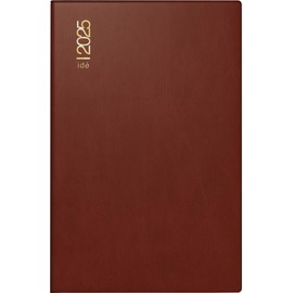 rido/idé Pocket Diary Model Partner/Industrie I (2025), 2 Pages = 1 Week, A7, 224 Pages, Plastic Cover, Bordeaux