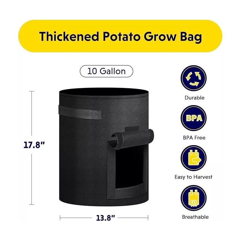 iPower Potato Grow Bags 10 Gallon 4 Pack Garden Planting
