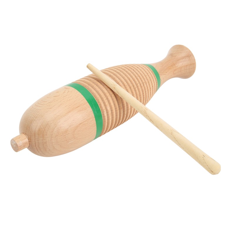 Fish Shaped Guiro Wooden Latin Percussion Musical Instruments with Rhythm