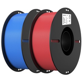 Creality PLA Filament 1.75mm PLA 3D Printer Filament, 2kg Cardboard Spool (4.4lbs), Dimensional Accuracy +/- 0.02mm, Fit Most FDM Printer (Red & Blue 2-Pack)