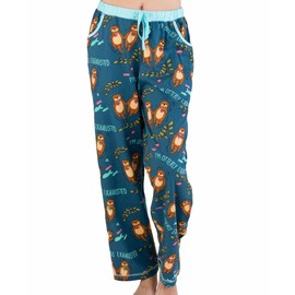 Lazy One Pajamas for Women, Cute Pajama Pants and Top Separates, Otterly Exhausted, Animals (X-Large)