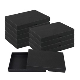 Natürlich verpacken Folding Box 16.8 x 12 x 2 cm, Black, Lid, Recycled Cardboard - Set of 10