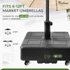 FRUITEAM 155lb Capacity Fillable Portable Umbrella Base with Wheels,Patio Umbrella