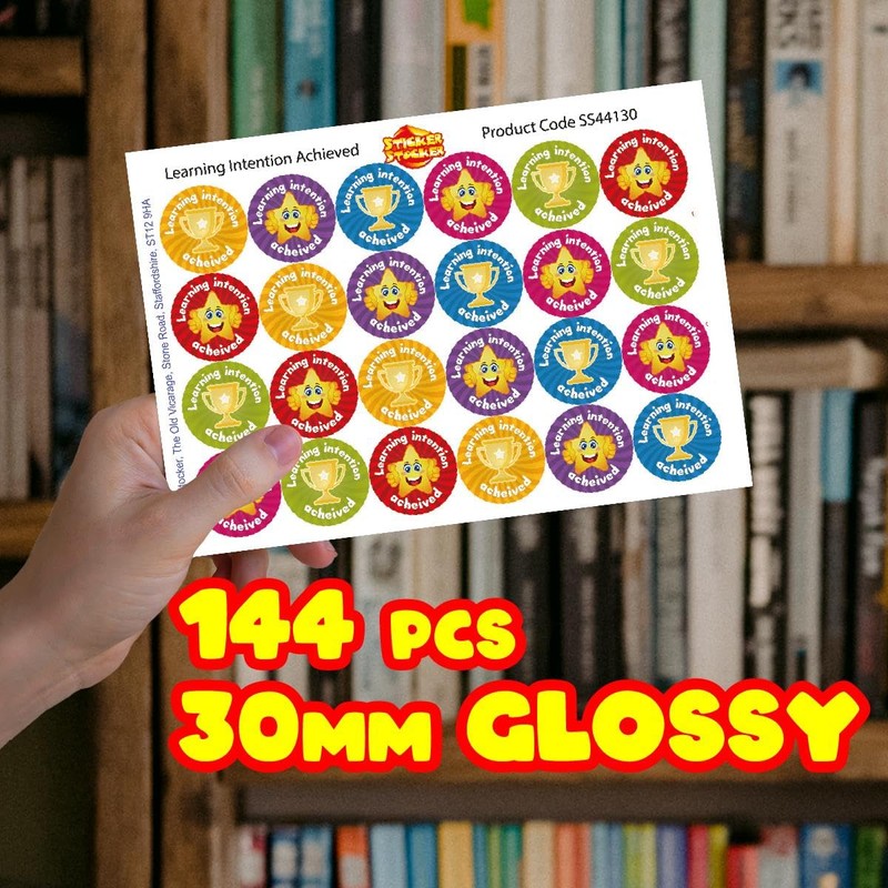 144 Learning Intention Achieved - 30mm - Glossy Reward School