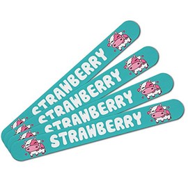 Cute Kawaii Strawberry Milk Cow Double-Sided Nail File Emery Board Set 4 Pack
