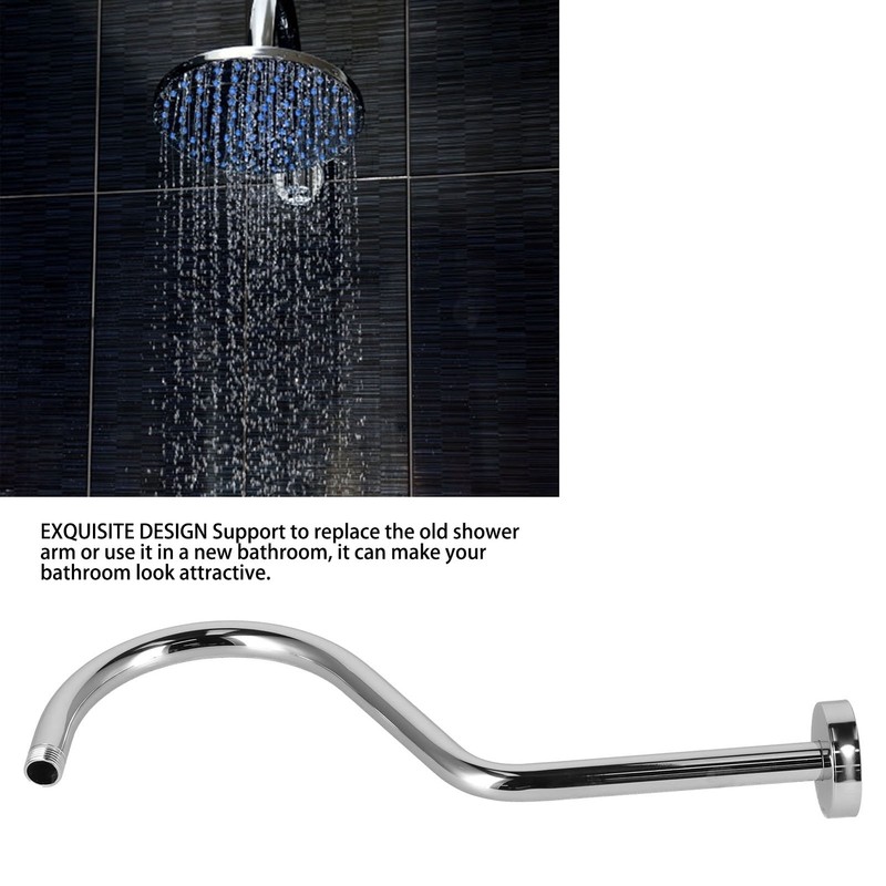 17in Shower Pipe Extension Brushed Stainless Steel S Shaped NPT