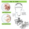 Octopus Shower Curtain Hooks Rings - Silver Metal Shower Hooks