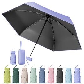 MPXEAVG Compact Umbrella, Mini Umbrella, Umbrella UV Protection, Women's Small Ultralight, Parasol Portable, Umbrella Box, purple