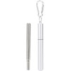 Kit de pajillas acero inoxidable retráctiles reutilizables con cepillo limpieza