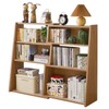 Aibiju Expandable Bookcase, 3-Tier Ladder Open Storage Bookshelf, Storage Organizer