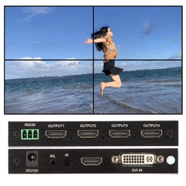 Goshyda Wall Video Controller 2X2, Support 4K 30Hz Output and Input, 180 Degree View, for Home TV Audio System (#1)