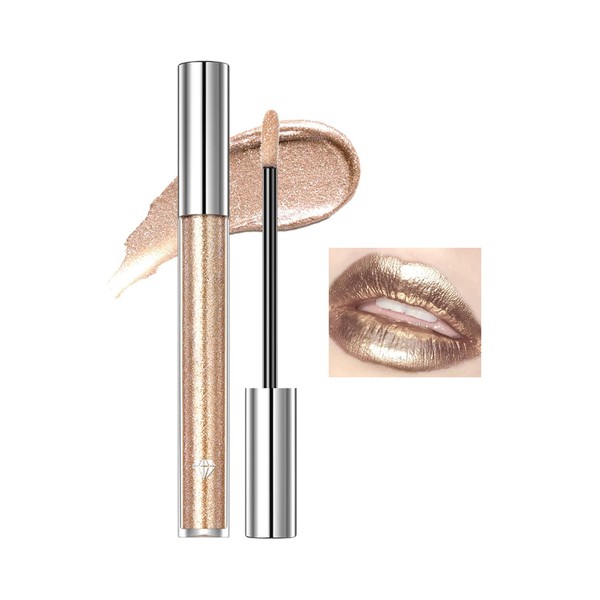 Flüssiger Lippenstift, 2-in-1 Lipstick＆Lidschatten Lippenstift, Schimmernde Lippenstifte, Antihaft-Lipgloss, Eyeshadow Mehrzweckfarbe,