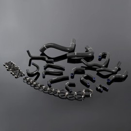 G-PLUS Silicone Radiator Hose Kit Clamps Compatible With 1990-1995 91 92 93 94 Toyota Pickup 3.0L V6 Black