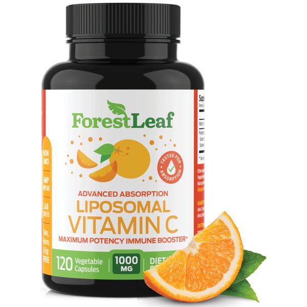 ForestLeaf Liposomal Vitamin C - VIT C - Vitamin C Liposomal - Liposomal Vitamin C 1000mg - Vitamin C Capsules - Immune Booster w/ MCT Oil & Sunflower Lecithin - Superior Absorption 120 Capsules