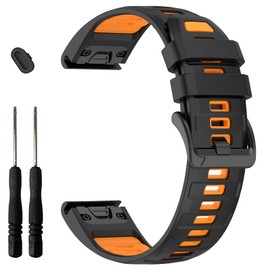 22mm Silicone Watchband Compatible with Garmin tactix 8/Fenix 8 pro AMOLED 47mm/7 Pro/7/6 Pro/6/5 Plus/5,QuickFit Straps for Fenix E/Forerunner 945/955/965/970/epix Pro/Approach S70/S62/quatix 8 47mm