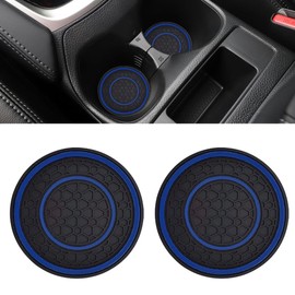 2PCS Car Cup Holder Coasters, 2.75 Inch Auto Non-Slip Anti Dust Cup Mats, Console Cup Holder Insert Coaster Auto Insulated Mats, Universal Interior Accessories for Most Cars (Blue)