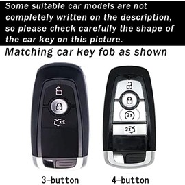 TECART Key Fob Cover Fit for Ford Edge Explorer Soft TPU Keychain Key Case Key Shell Box Accessories Protector 3/4 Buttons, 3 Button-White, 3 Button