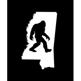 Bigfoot Mississippi MKR Decal Vinyl Sticker |Cars Trucks Vans Walls Laptop|White|5.5 x 3.4 in|MKR1877