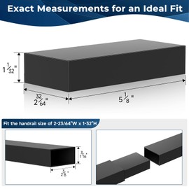 Gyykzz 2 Pack Flat Handrail Connector Accessories, 130mmx56mmx26mm Extension Connector Fitting for Top Handrail Railing, High Strength POM Connecting Block for Deck Cable Railing Systems