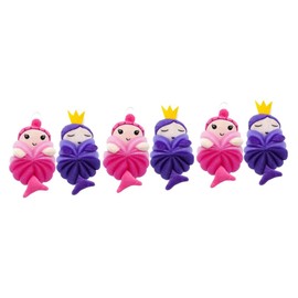 Healvian 6pcs Cartoon Bath for Boy Girl Exfoliating Body Scrubbers Mermaid Soft Mesh Shower Accessories for Bathing and Cleaning Boy Girl Skin