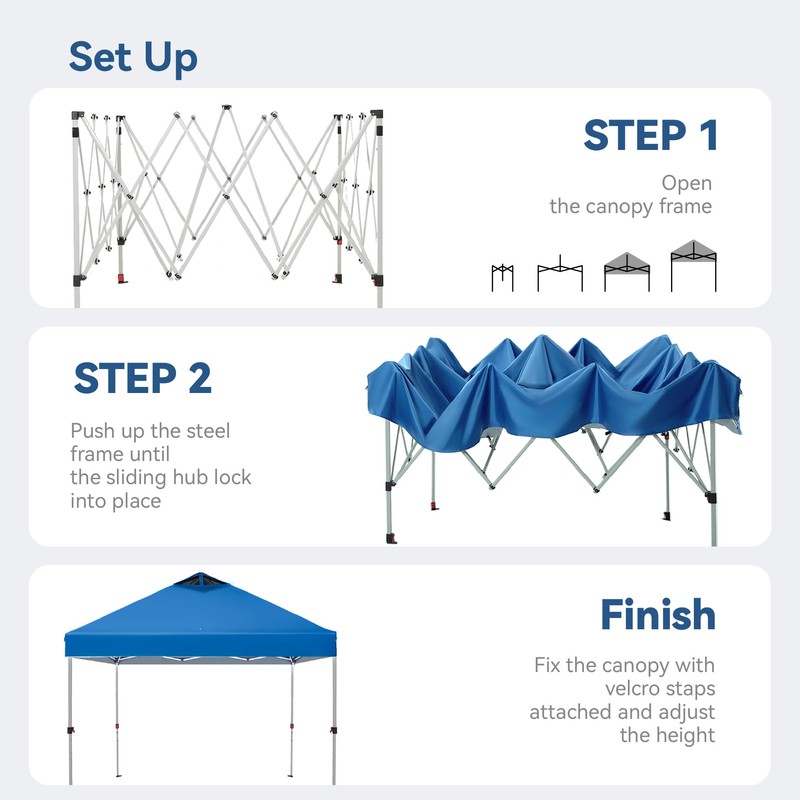 PHI VILLA Pop-up Canopy 10x10 Patio Tent Instant Gazebo Canopy