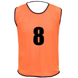 15 MESH BIBS FOOTBALL TRAINING SPORTS BIBS NUMBERED (1-15 OR number of your choice) Front/Back OR Front & Back (Orange (Front Only), Junior (U 14's))