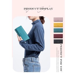 Women's Long Wallet, Card Case, Coin Purse, Leather, Skimming, Coin Through, Long, yellow