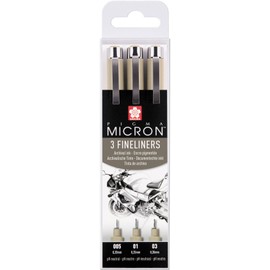 Sakura Pigma MICRON FD Set 005, 01, 03, 3 Pens in Case, Black