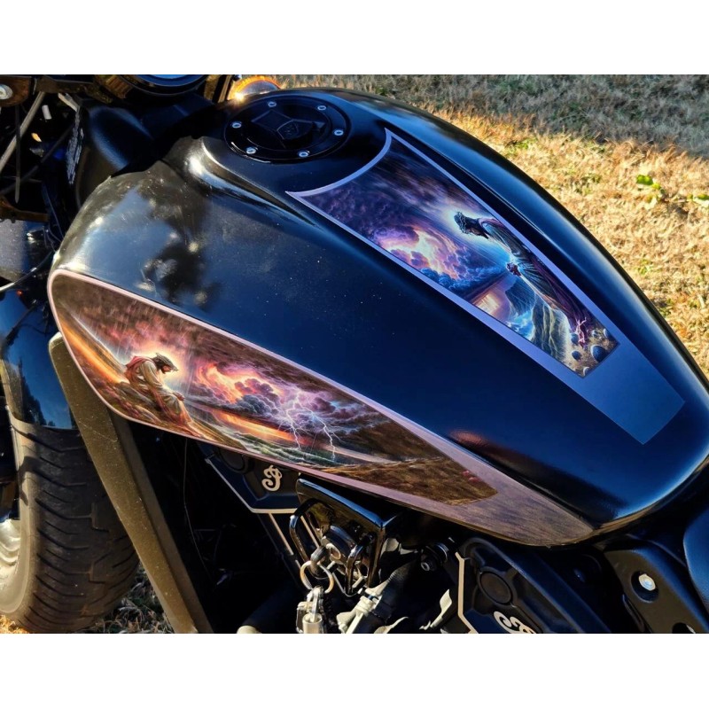 East Coast Vinyl Werkz Indian Scout motorcycle tank decals -3pc