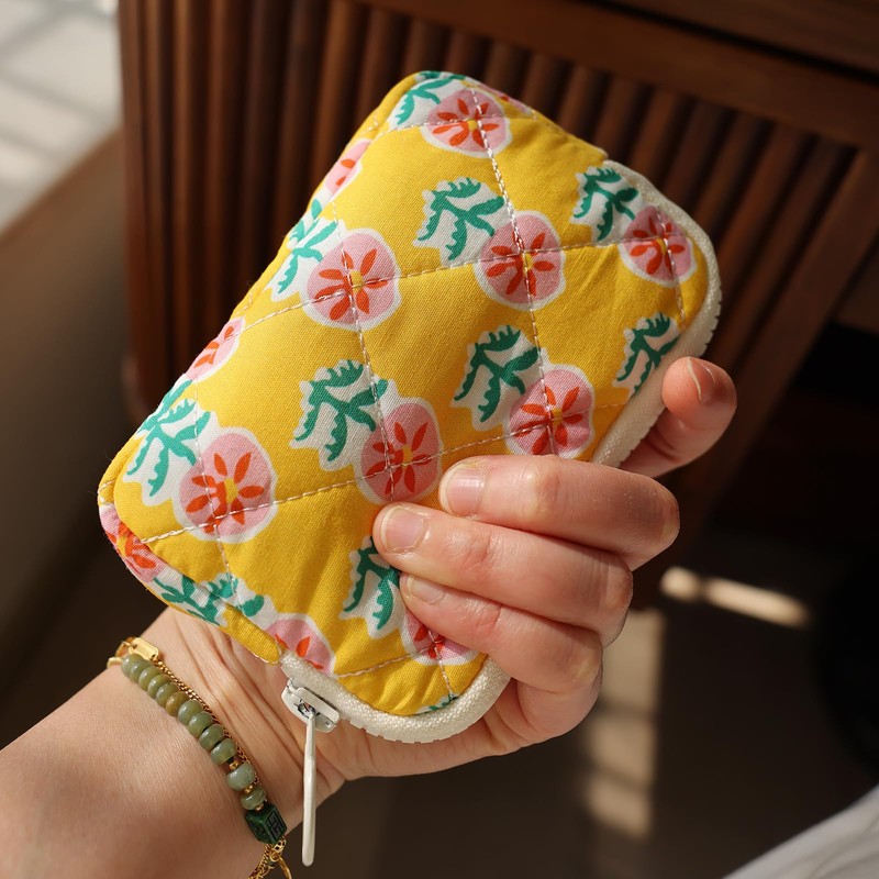 Miucatch Credit Card Case, Coin Case, Storage Bag, Mini, Flower