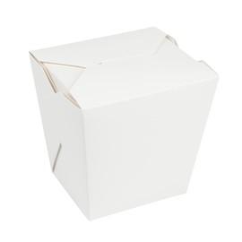 Restaurantware Bio Tek 4 x 3.5 x 4 Inch Food Containers 200 Durable Noodle Boxes - Disposable Sustainable White Paper 26-Ounce Takeout Boxes Square For Takeouts And Delivery Or Picnics