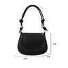 Small PU Leather Shoulder Bag for Women Black Purse Minimalism