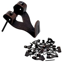 Bronze Picture Hooks for Hard Walls Picture Hanging Hooks 33mm Picture Hangers Double Hook Frame Hanging with Pins 10pcs