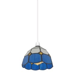 DC VOLTAGE Tiffany Glass Shades Stained Glass Lamp Shade 16cm Blue and White Fan Shades Wall Lamp Pendant lamp Replacement Shades (Style 5)
