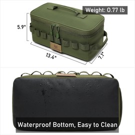 Lemubeane Tactical Camping Storage Bag 9L Tactical Utility Tote Bag Camping Cookware Organizer Trunk Organizer (Army Green)