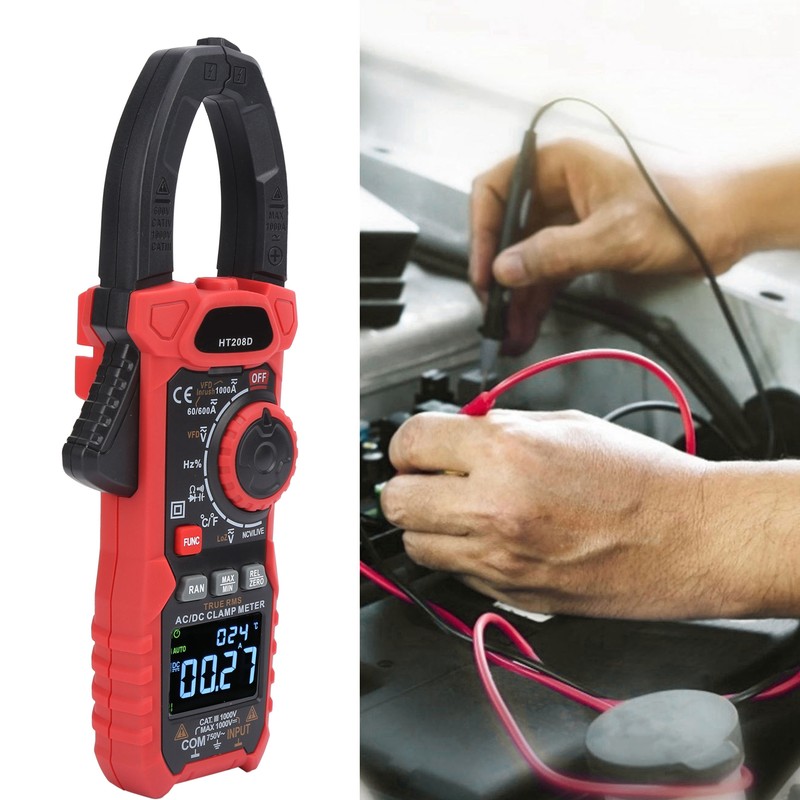 HT208D 6000 Count AC/DC Digital Clamp Meter Multifunctional Multimeter for