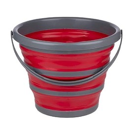 Dirt Devil Foldable Bucket - 10 Litres - 32 x 25.5/5.5 cm - Space Saving - Ideal for Cleaning and Camping - Red