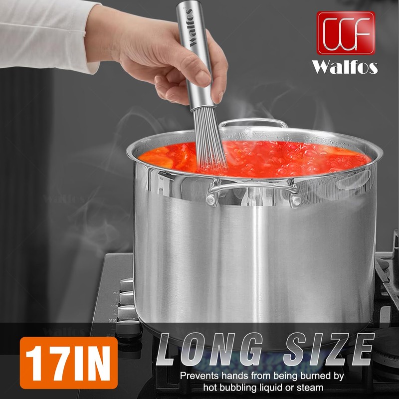 Walfos Whisk,17in Large Whisks, Heavy Duty Stainless Steel Wire Whisk