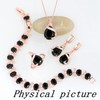 GZWHD Rose Gold Plated Black Jewelry Set Teardrop Stones For