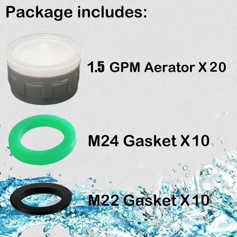 Faucet Aerator, 1.5 GPM Restrictor Plug-in Faucet Aerator Bathroom or