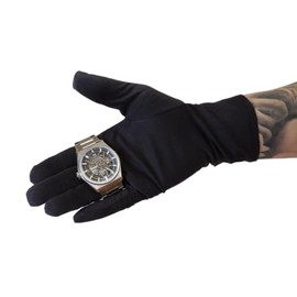 KD89 Black Microfibre Heli Gloves for Watchmaking, Jewellery, Manipulating Jewellery and Watches, for Collectors, Professionals or Amateurs, black